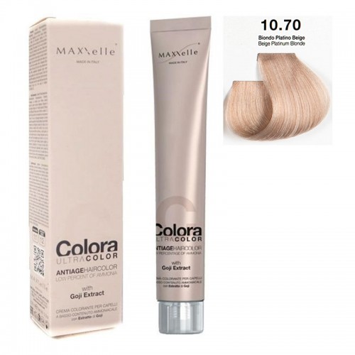Blond Platinum Beige 10.70 Colora MaXXElle with natural fruit of Goji 100 ML