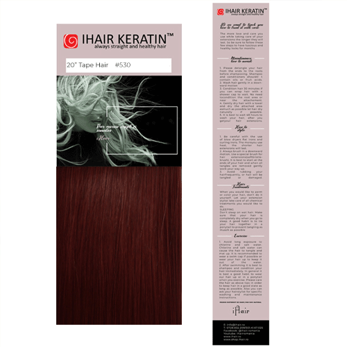 TAPE ON #530 Extension -Red color Ihair Keratin