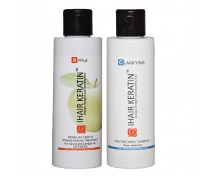 Kit keratin apple treatment+clarifying shampoo  Ihair Keratin 100ml 