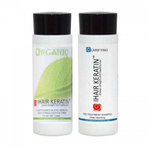Kit tratament keratina Organic+sampon clarifiant  Ihair Keratin 100ml